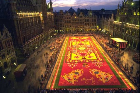 Brüssel, Belgien - Blumenteppich Luftaufnahme